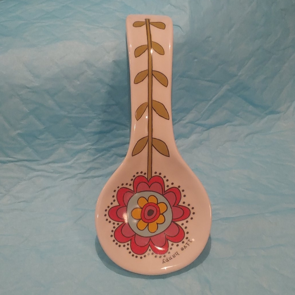 Natural Life Boho Hippie Spoon Rest live happy